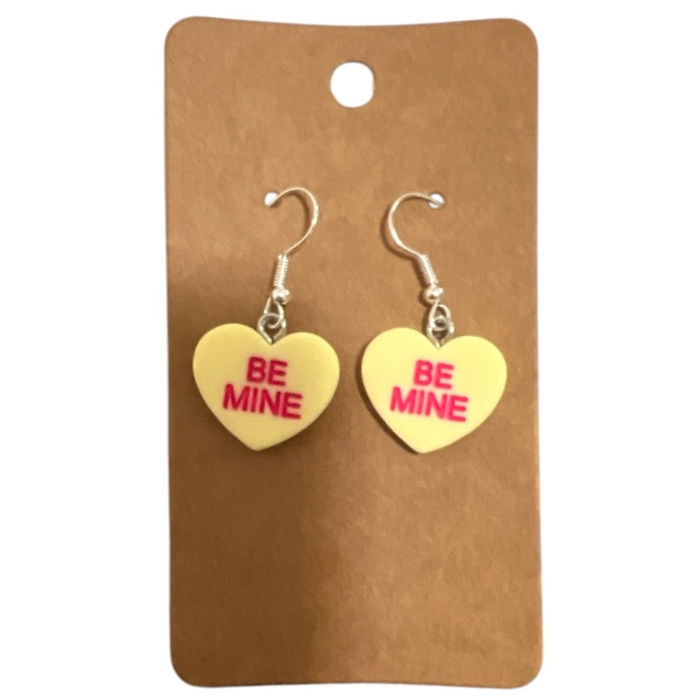 NEW! Heart shaped “BE MINE” earrings